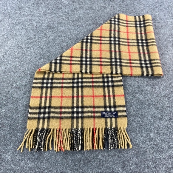 Burberry Tan and Black Plaid Scarf - Picture 5 of 8
